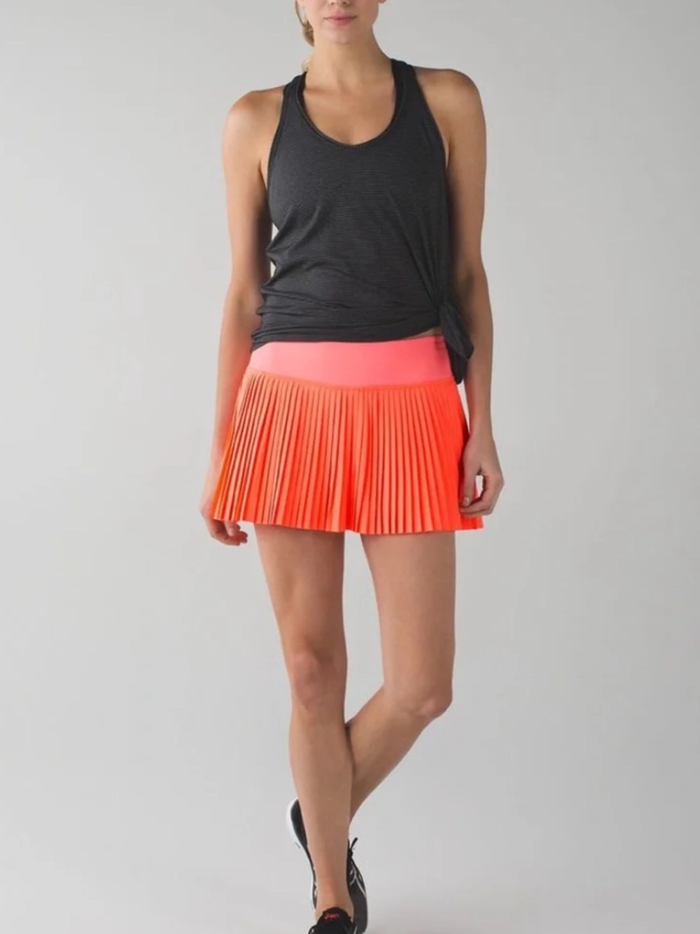 lululemon Pleat to Street Neon Coral Pink Skater Skirt with Shorts 8